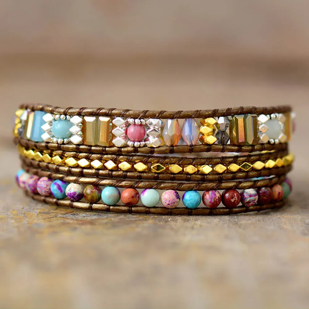 Brins Bracelets en cuir boho multi-couches