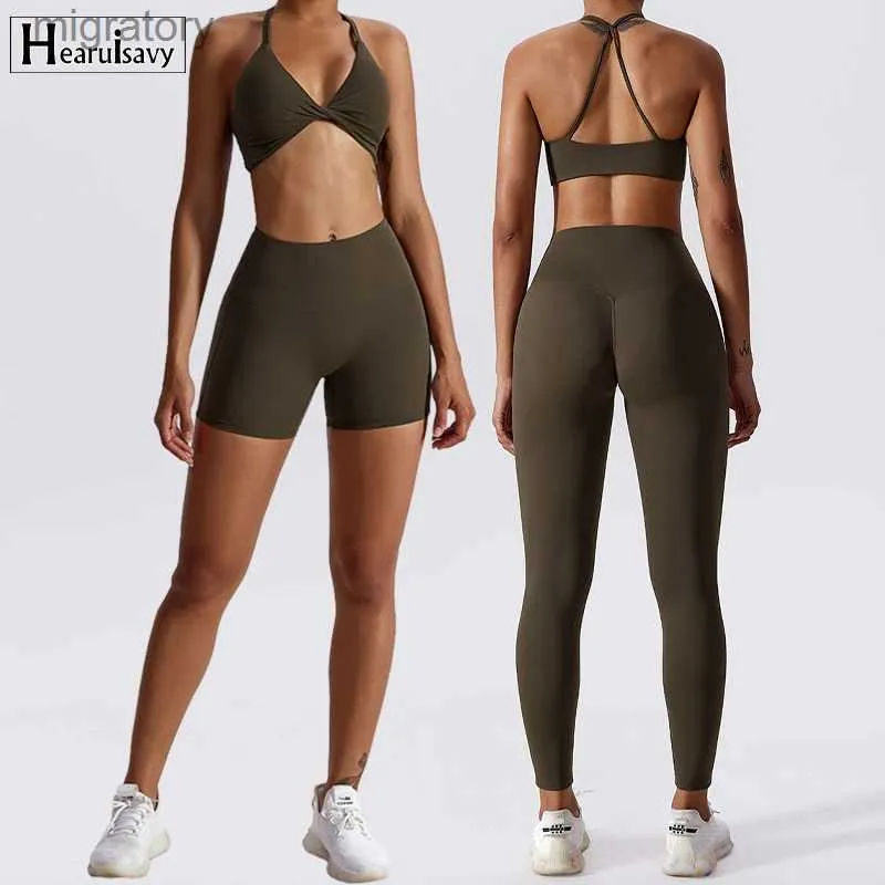 Women's Tracksuits Womens quick dry yoga exercise set running and training sportswear womens sportswear 2-piece set yq240422