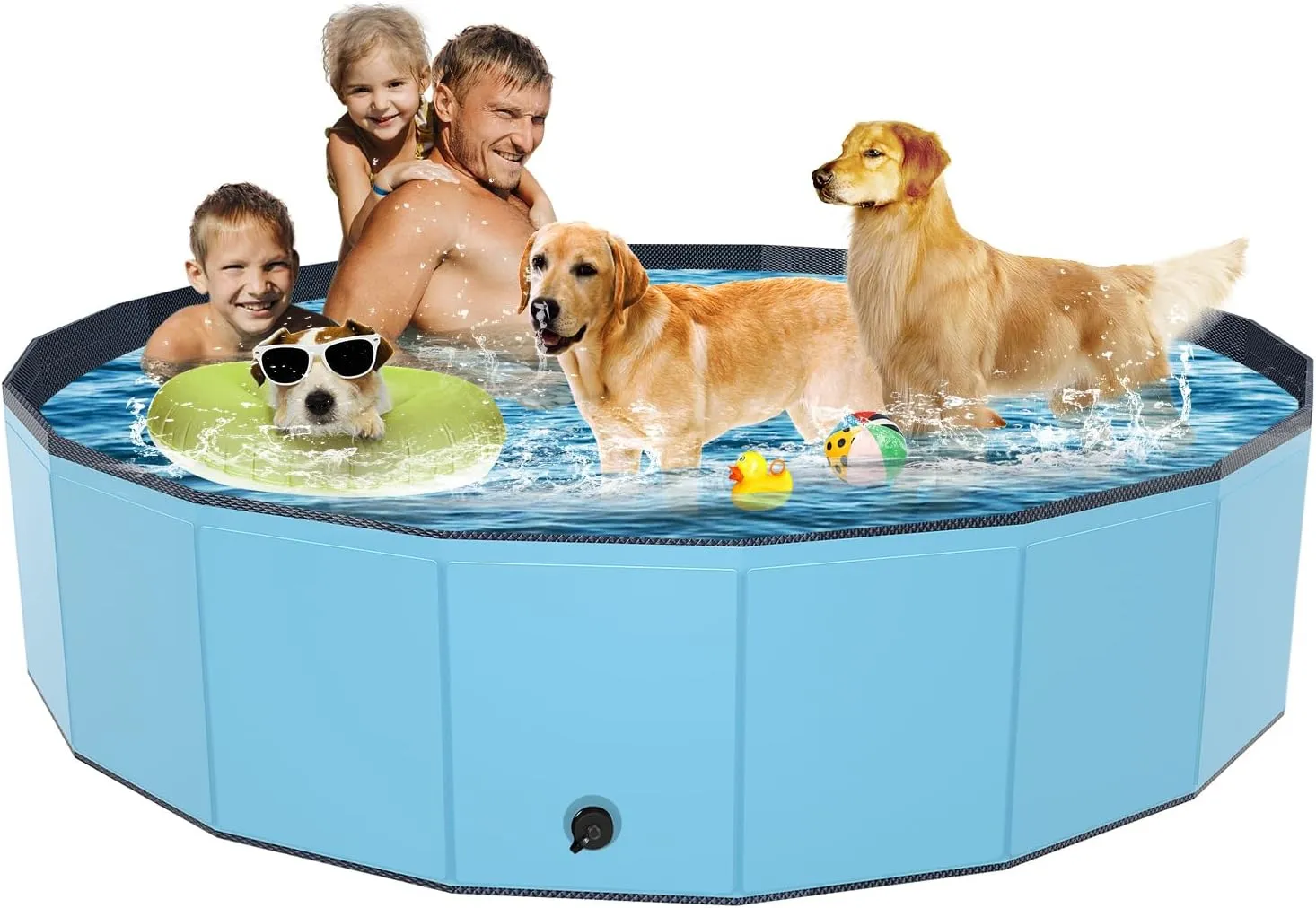 XL Portable Dog Pool - 63 Collapsible Pet Swimming Pool & Bathtub ...