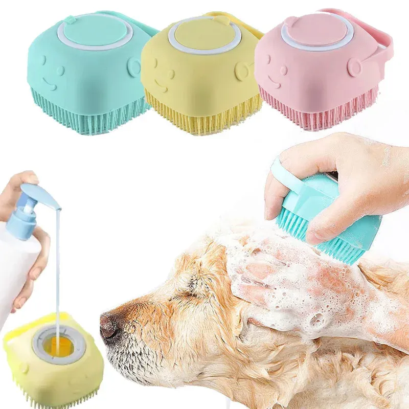 Grooming Bathroom Puppy Big Dog Cat Bath Massage Gloves Brush Soft Safety Silicone Pet Accessories Dog Cat Cleaning Grooming Supplie