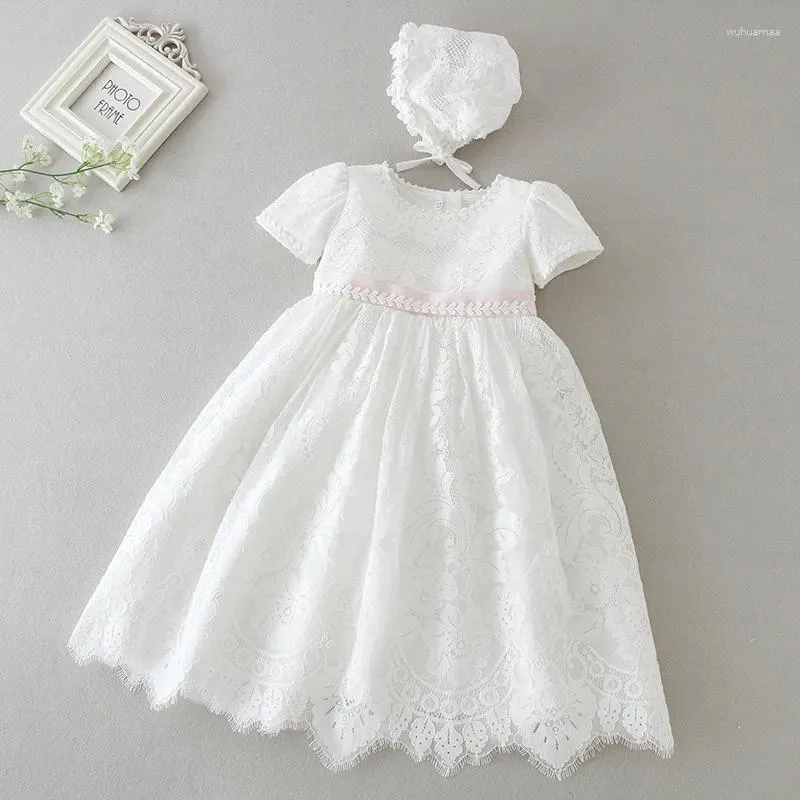 Vestidos de niñas Ropa de niñas Laces para bebés Niños 1 año Niños Bautismo Baptismo Bautismo Dispasado para la fiesta de bodas para la boda