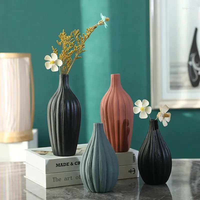 Wazony wazon ceramiczny prosty kreatywny design ręcznie robiony dekoracja sztuki do salonu modelowy dekoracje domu