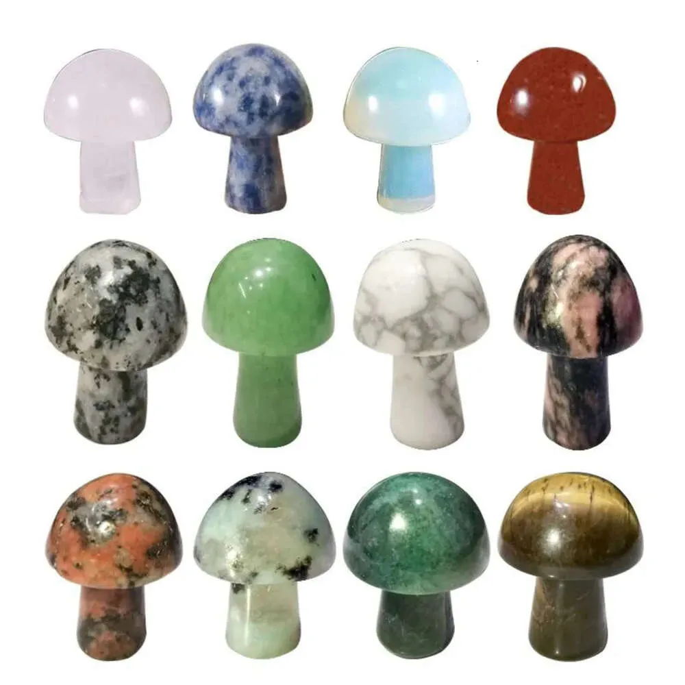 Статуя мини -натуральные камни грибы