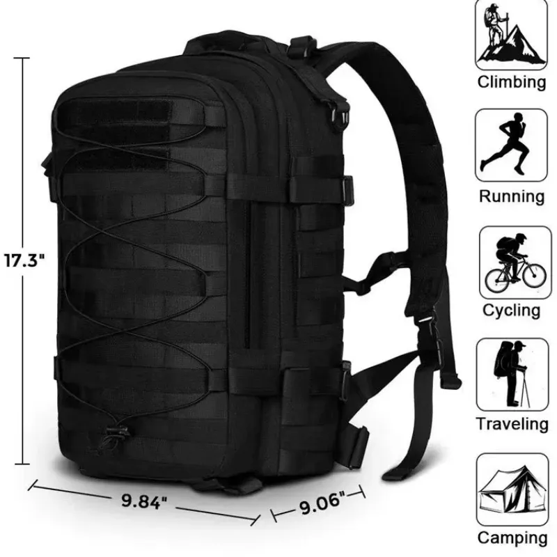 Bolsas de Backpack de Caminhada Esportiva à prova de esporte à prova d'água 900D Nylon Multifuncional Mochila Tactical Viagem Ciclismo Bolsa à prova d'água