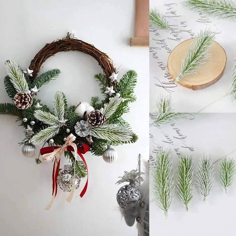 Fleurs décoratives 10pcs Branches de pin de Noël plantes artificielles ornement arbre ornement de mariage maison bricolage bifréatic