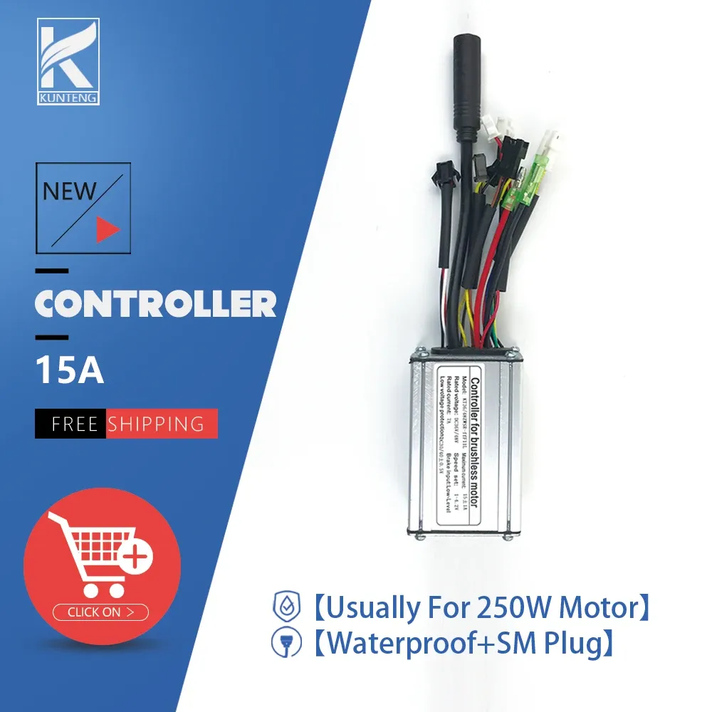 Lights Ebike Controller 36V 48V 250W 350W 15A 6 MOSFETS KTコントローラー光機能付きブラシレス電動自転車コントローラー