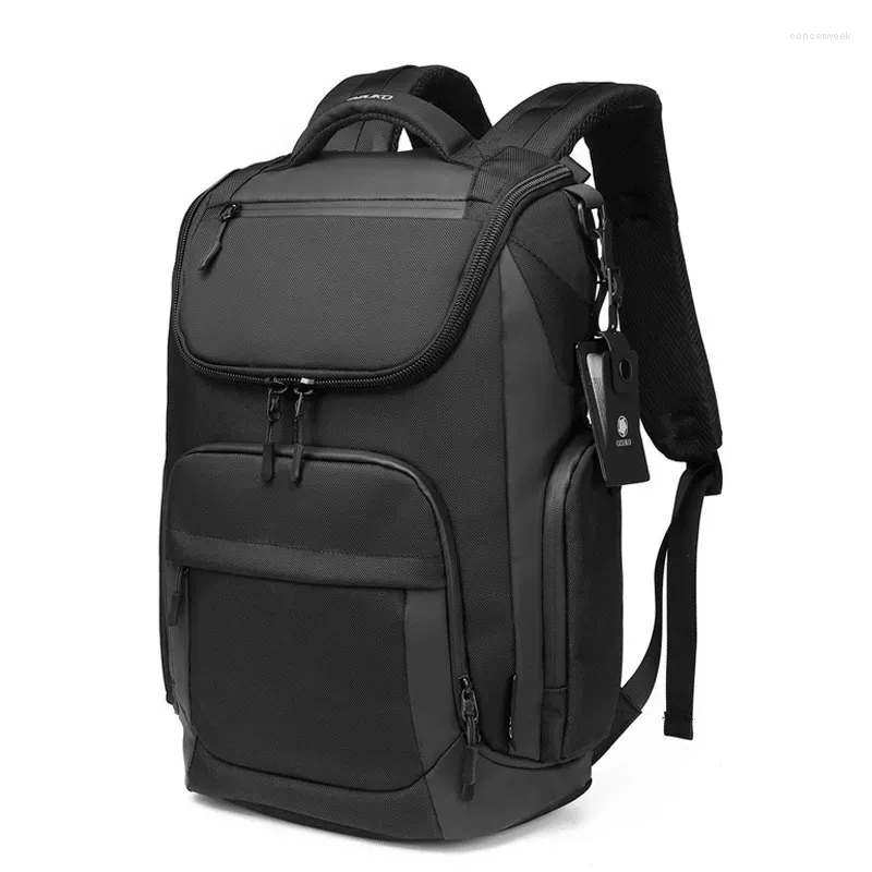 Backpack Men Multi Compartment Multifunction Large Capacity Waterproof Backpacks 15.6" Laptop Travel Business Pink Bag