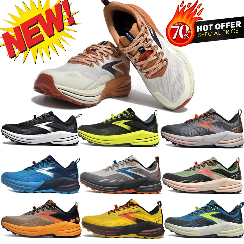 Chaussures de course Brooks 16 Chaussures pour femmes à l'extérieur baskets noir blanc jaune orange gris baskets Trainers Taille 36-45