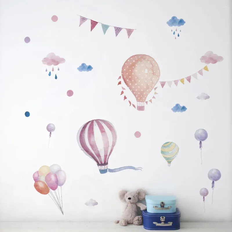 Wandstickers 30x90 cm Cartoon Home Decal voor kinderen Kid Kid Babykamer Luchtballonstijl Sticker Decoratie