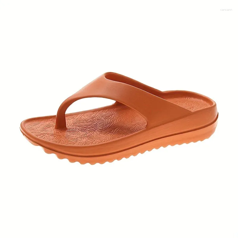 Casual Shoes Women's Solid Color Flip Flops Clip Toe Beach Summer Simple Platform