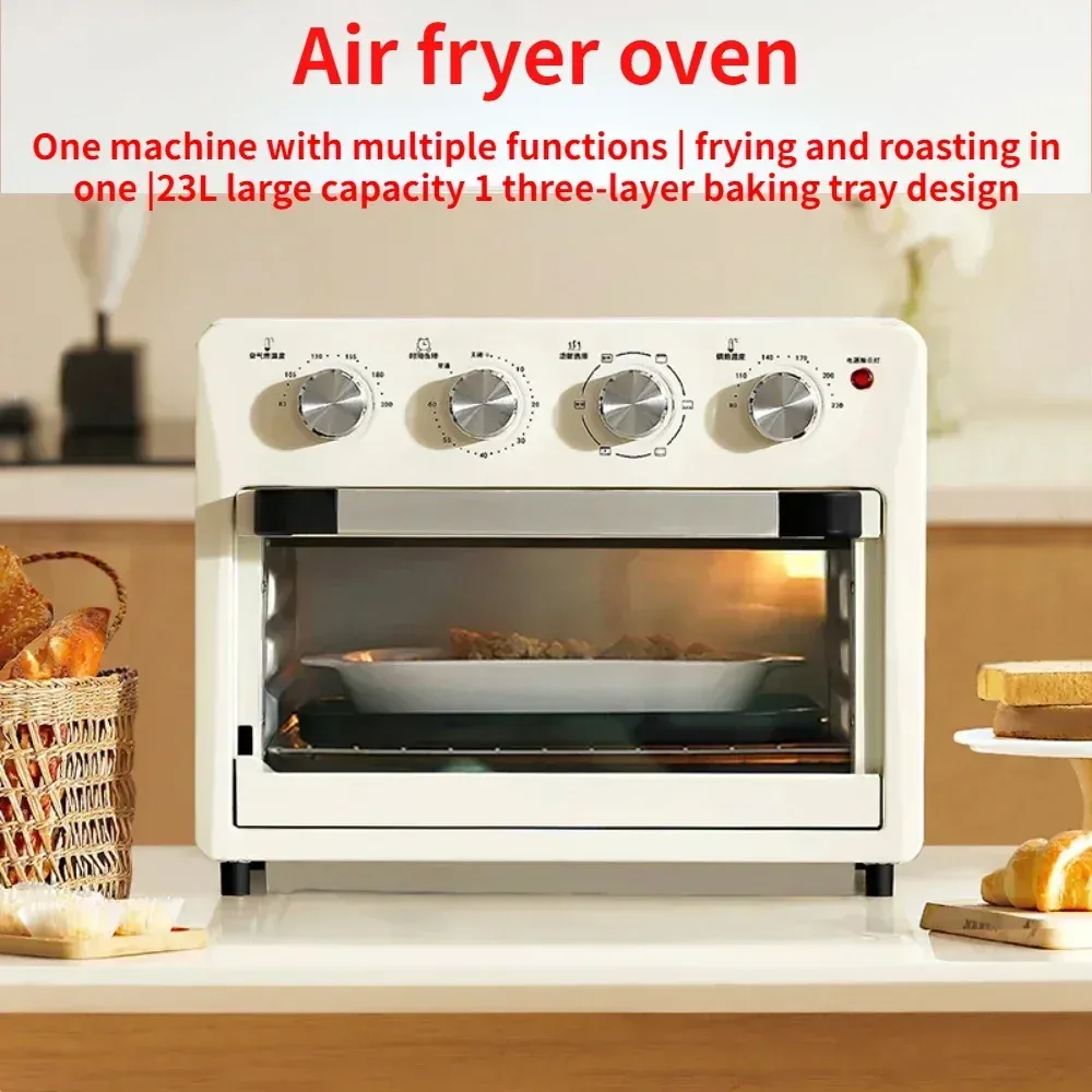 Fryers 23L Air Frysine Friries grande capacité Deux en une à une vapeur Frying Airfryers Machine à double couche Double couche fourre