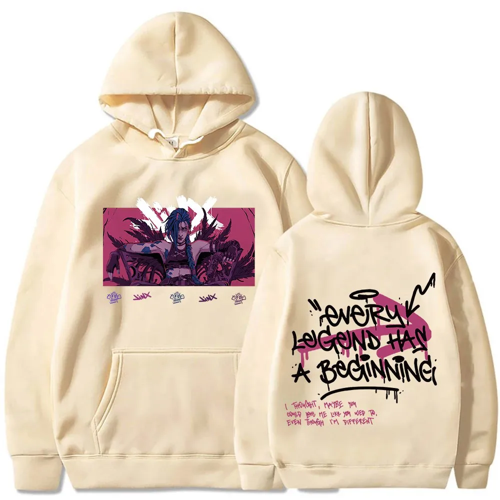 Sweat à Capuche Arcane-Jinx – Style Anime Et Streetwear Japonais | Unisexe Avec Poche Kangourou | Confort Automne-hiver - 2