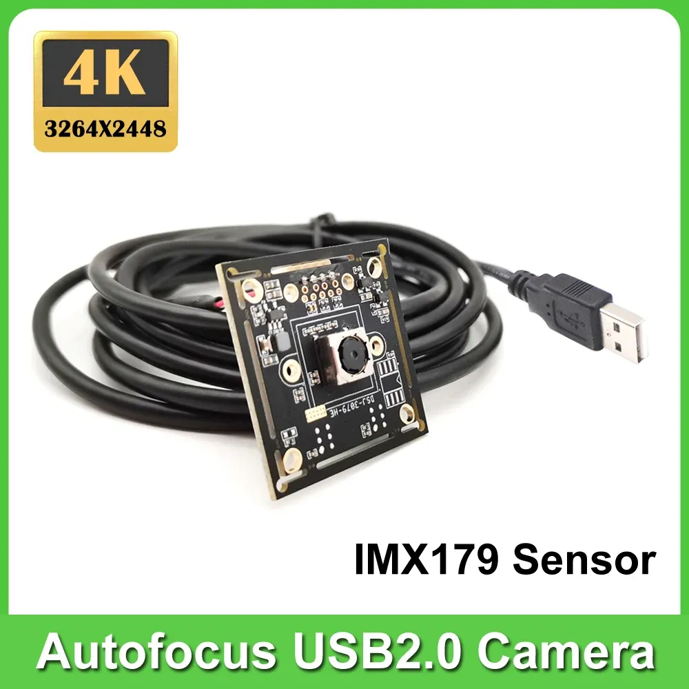 Lens 4K 8MP Autofocus USB2.0 Camera Module IMX179 Sensor UVC OTG Plug and Play 100 grader Ingen distorsionslins USB -videowebbkamera