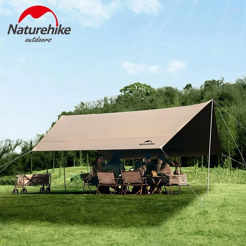 Tentes et abris Naturehike extérieur camping randonnée solaire abri étanche à la canopée upf2000 noir enduit en revêtement noir hexagone sunshade pu18000