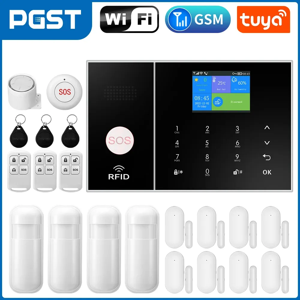 Controlla PGST WiFi GSM Smart Life Alarm System Work with Alexa Wireless Security Home Alarm Tuya Smart App Control PG108