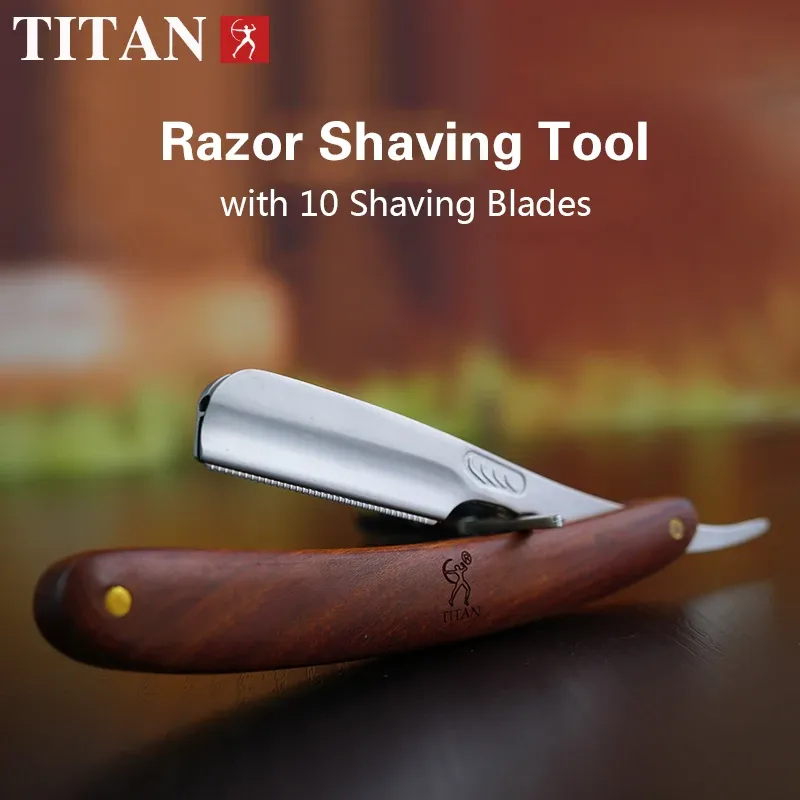 Blades TITAN Men Shaving Barber Tools Hair Razor and Blades Shaving Knife Straight razor