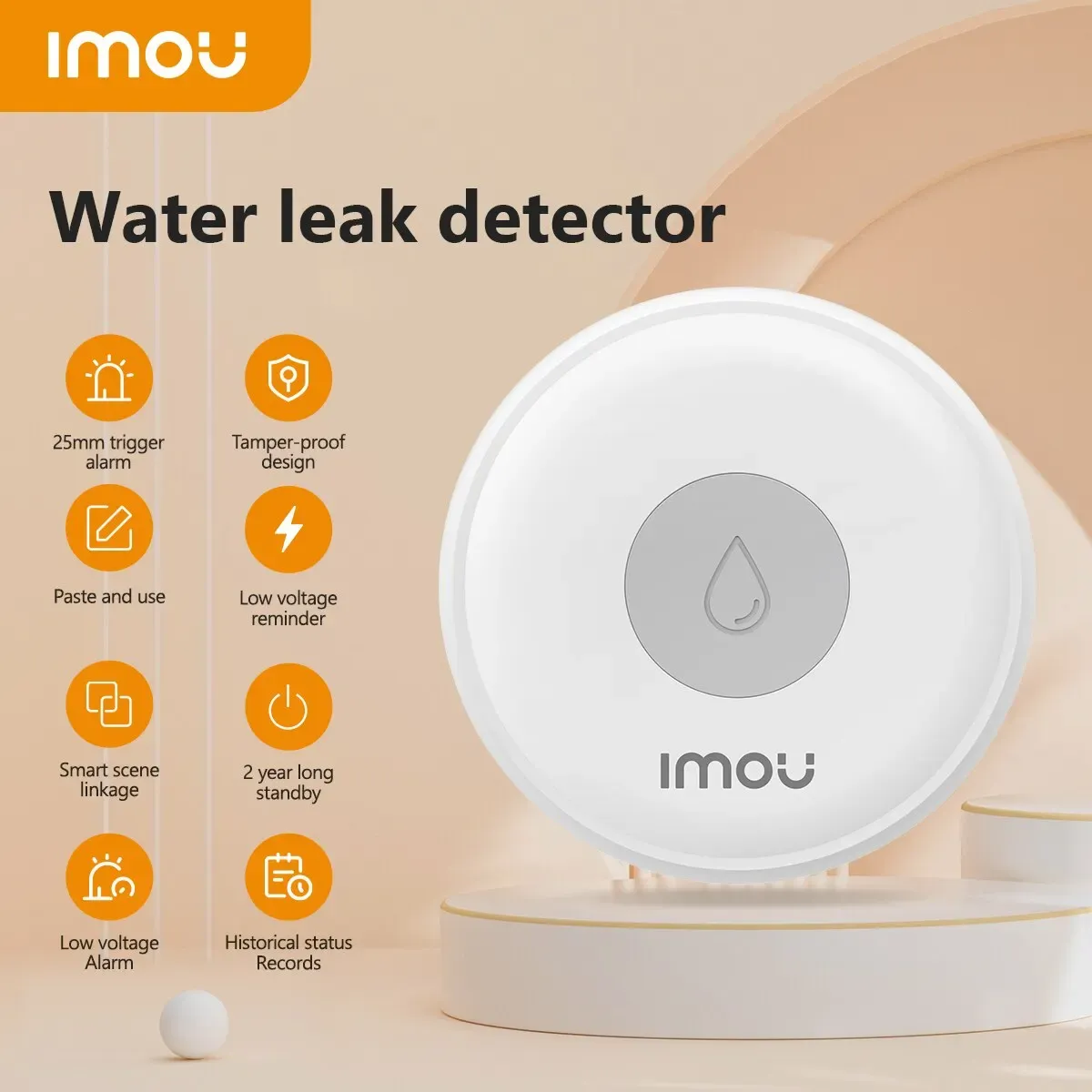 CONTRÔLE IMOU WIFI ZIGBEE IP66 Smart Water Fuite Capteur Capteur Immersion Detection Alarm Imou Life App Survering Smart Home-Automation