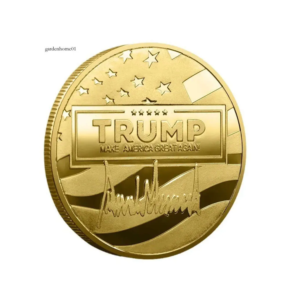 2024 Никогда не сдавайте золото отмечать монету американские выборы, Трамп поставляет 0422