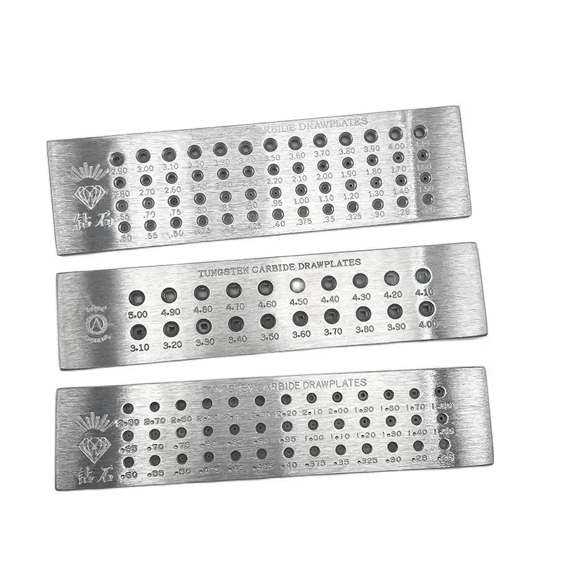 Ausrüstungen 0,264,10 mm/0,262,8 mm/3.15.0mm/0.041,06 mm Wolframkarbiddraht -Drawplate -Schmucktast