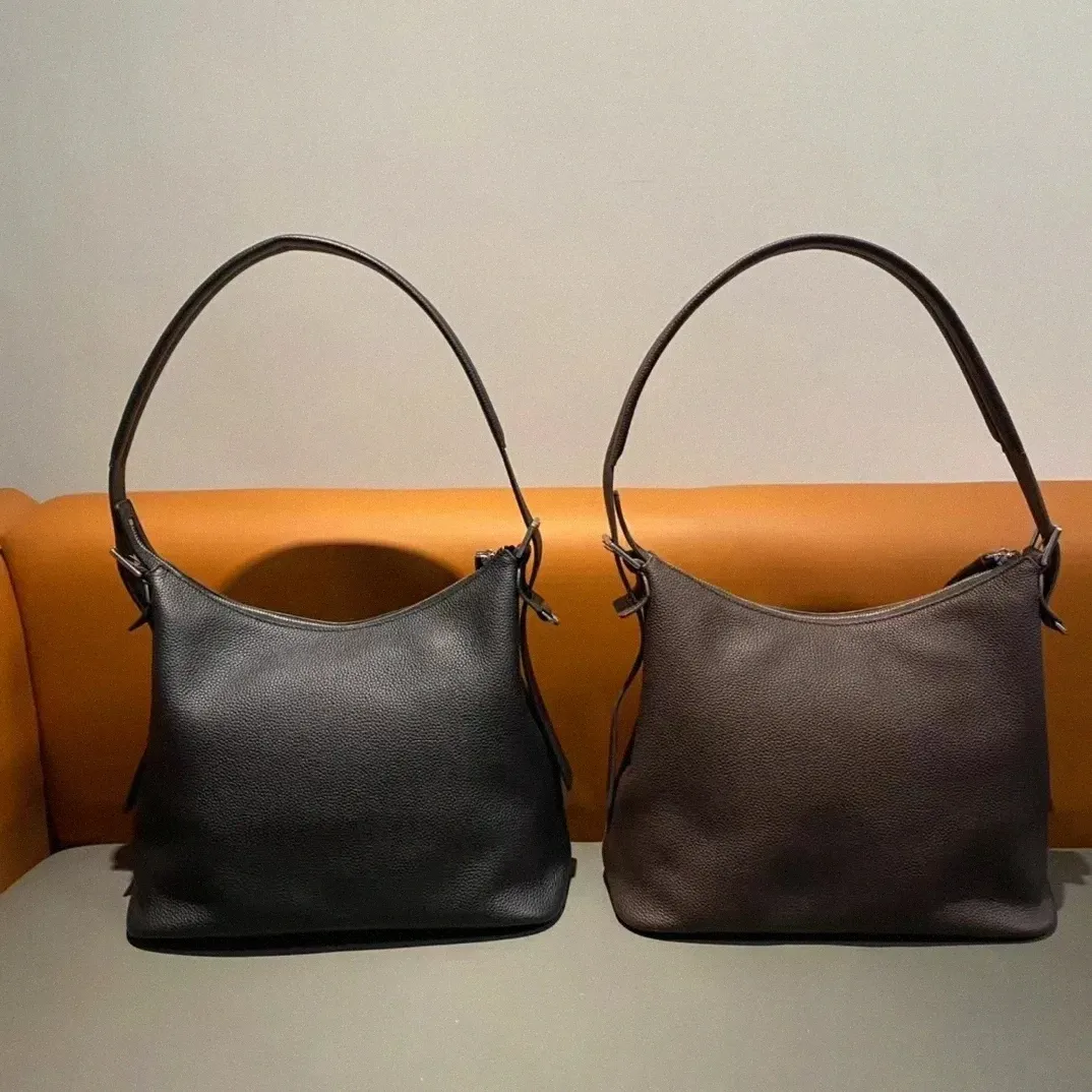 Lemaire Week-end Belt Hobo Leather Shoulder Bag for Men and