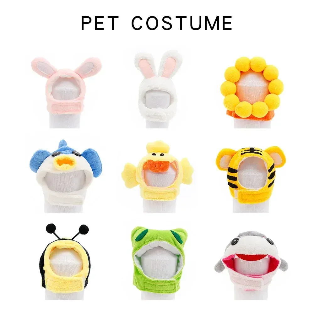 Houses Cute Pet Head Cover Cartoon Cat Dog Headwear Hat Cross Dressing Party Cute Products Accessories cosas para gatos mascota