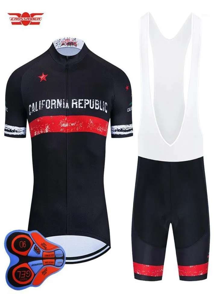 2020 California Bear Cycling Jersey Set Men039s Black Cycling Portez des vêtements de vélo Vêtements à vélo MTB Vêtements Kit14681297