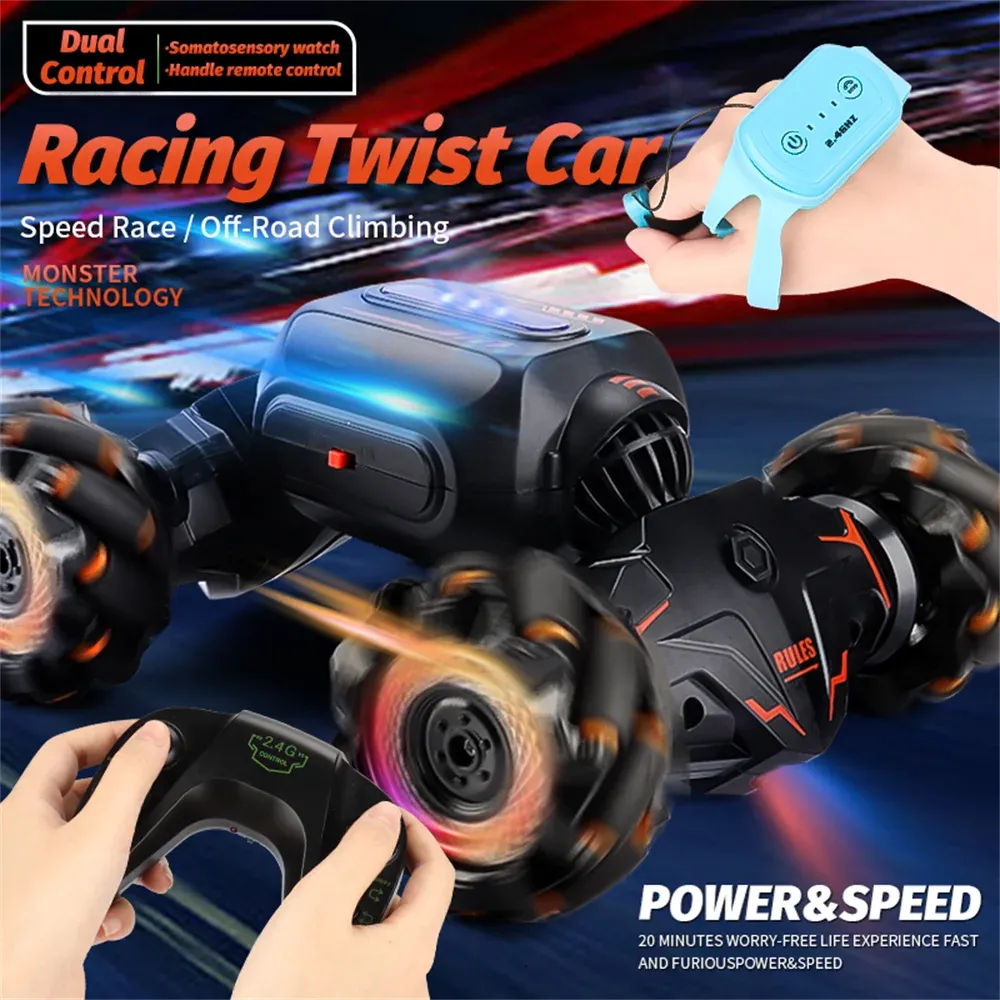 Auto's RC Car Toy 2.4G Radio Rose Recover Control Cars Gebaar Sensor Rotatie Twist Stunt Drift Vehicle Toy Climbing Car For Children Gifts