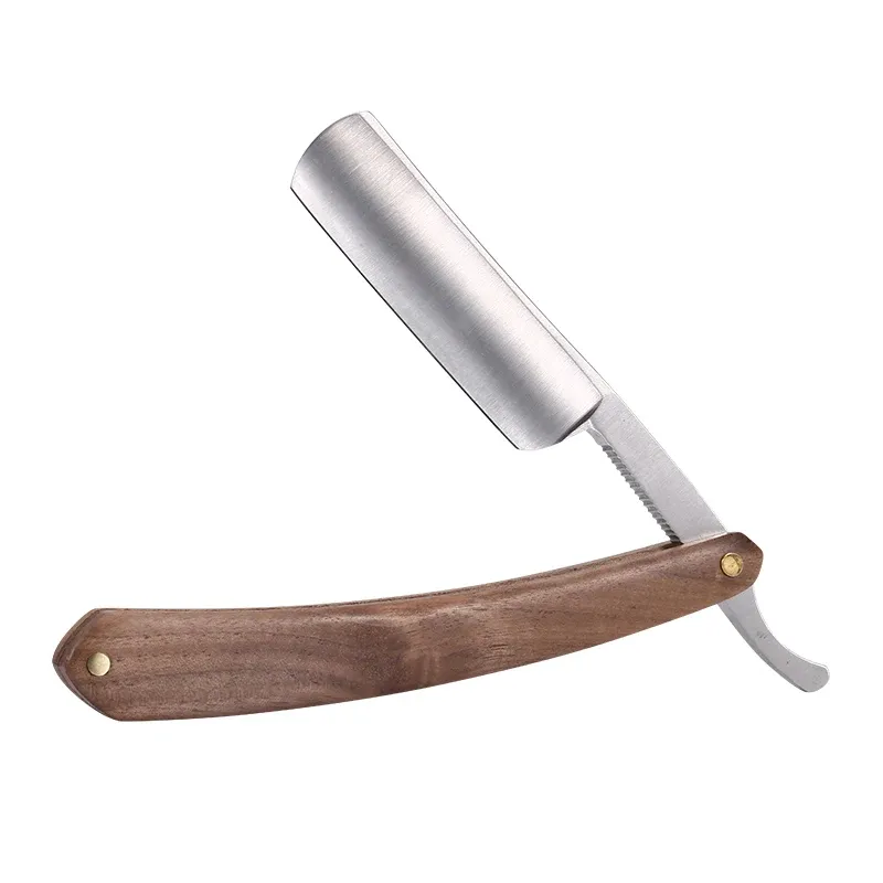 Blades YINTAL Blank Men Shaving Straight Razor Classic Pure Beech Wood Handle Barber Razors Sharpened Preliminary Knife Razor