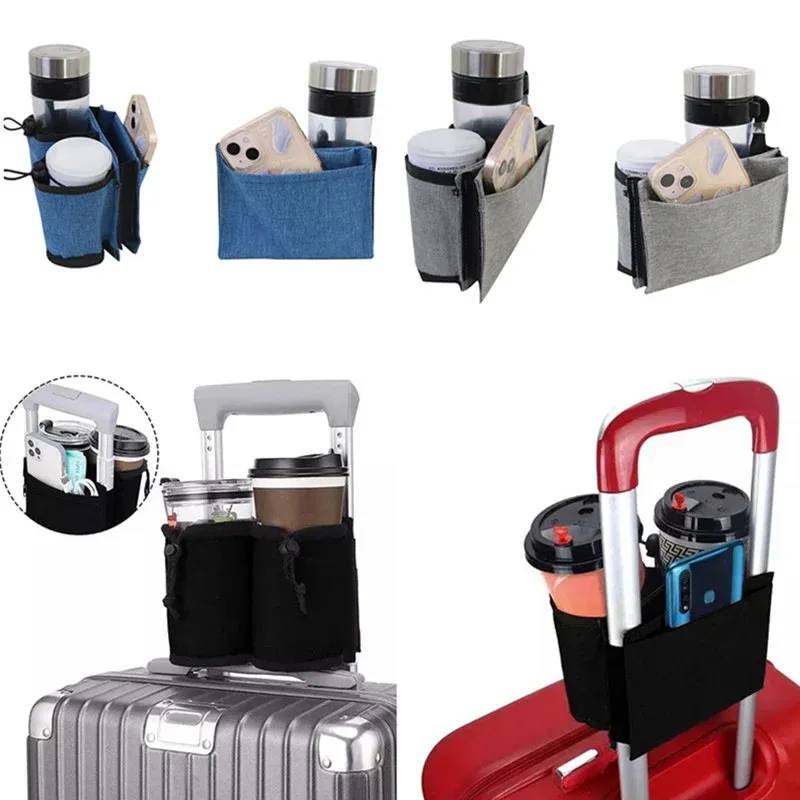 Bags Luggage Travel Cup Holder Durable Free Hand Travel Luggage Drink Bag Travel Cup Holder Storage Bag Fits Most Suitcase Handles