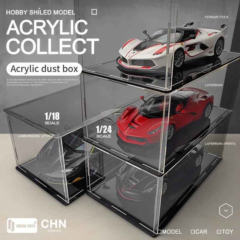 Auto's 25*14*10 cm PVC Transparant Toy CAR 1/18 Model Hotwiel Dusterdichte displaybeveiliging Box Acryl -weergave Case voor poppencabodel Model