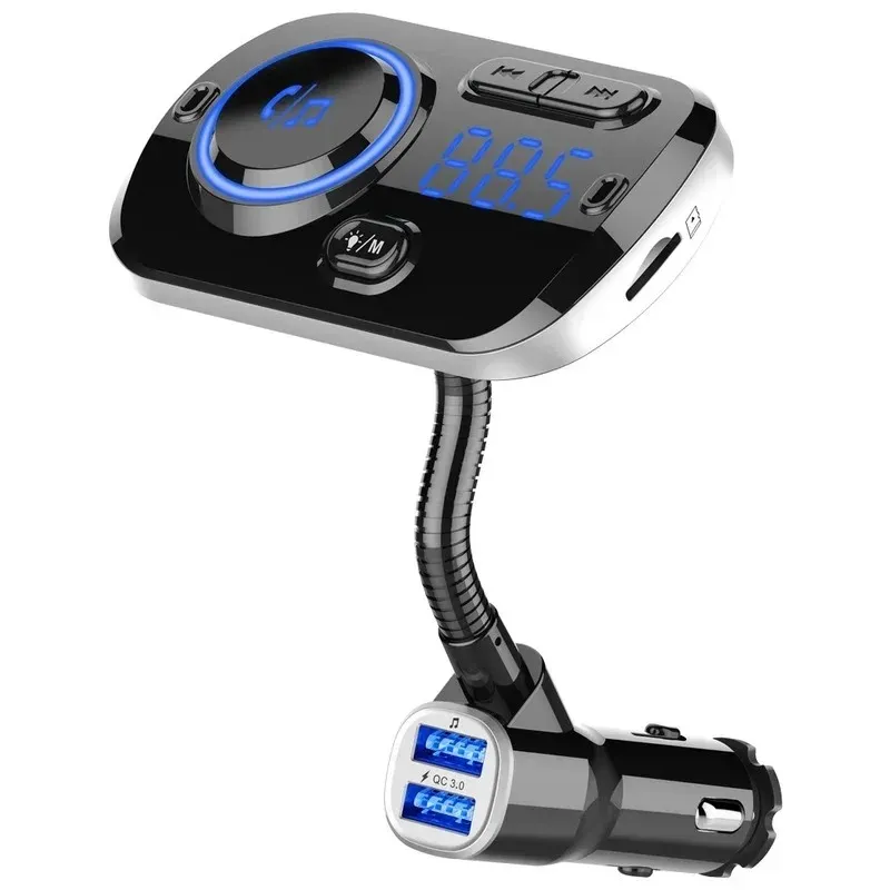 BC49AQ Nouvelle voiture Bluetooth MP3 Car FM Transmetteur QC3.0 Assistant vocal léger ambiant
