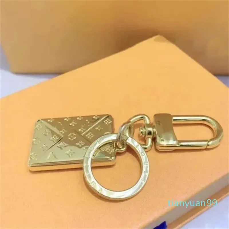 Metal Key Chain Keychains Fashion Car Keys Chains Handbag Accessories Brand Creative Luxury Keychain Envelope Circle Key Ring