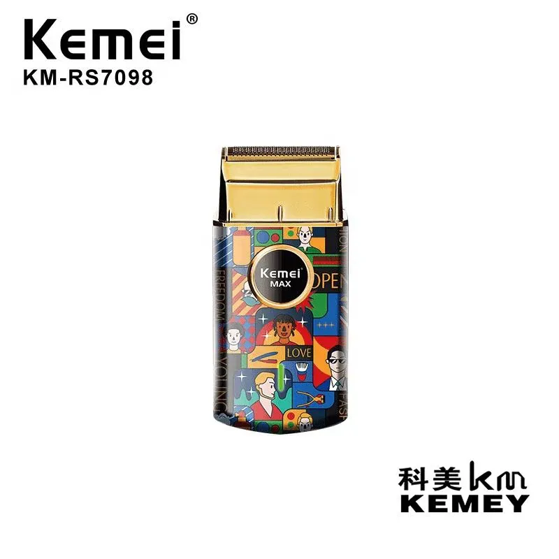 Barbeadores kemei moda masculino flutuante faca mini portátil barbeador elétrico portátil