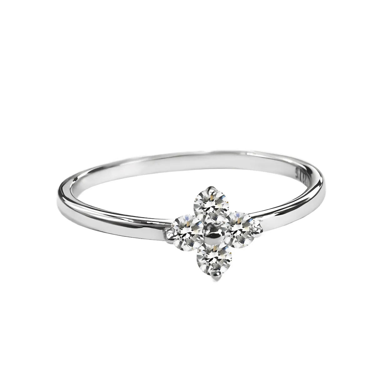 Top S925 Sterling Silver Zircon Fine Ring Women's Exquisite Niche Design High-Grade Temperament All-Match Silver Ring