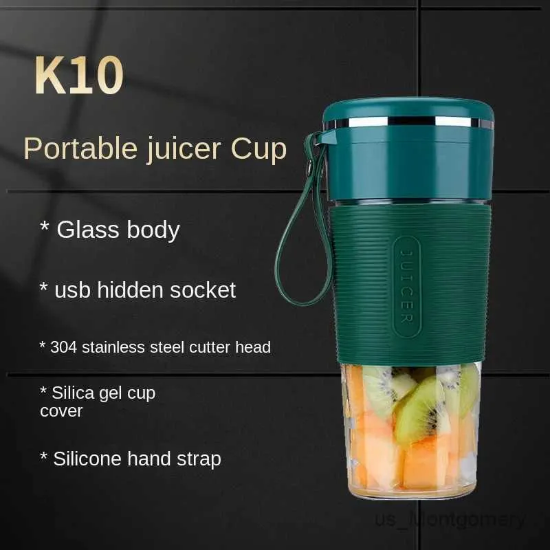 Juicers 300ml liquidificador portátil Copo de vidro de vidro saudável Smoothie Mini Misturador Máquina de suco de frutas elétricas Máquina de viagem ao ar livre esportes USB