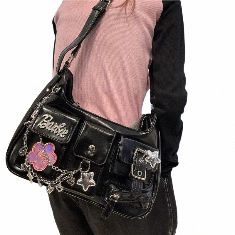 haex y2k Frauen Umhängetaschen FI 2023 Neue Punk Patchwork -Ketten Moto -Stil Bolso Mujer Vintage Multi -Taschen Crossbody Bags X95R#