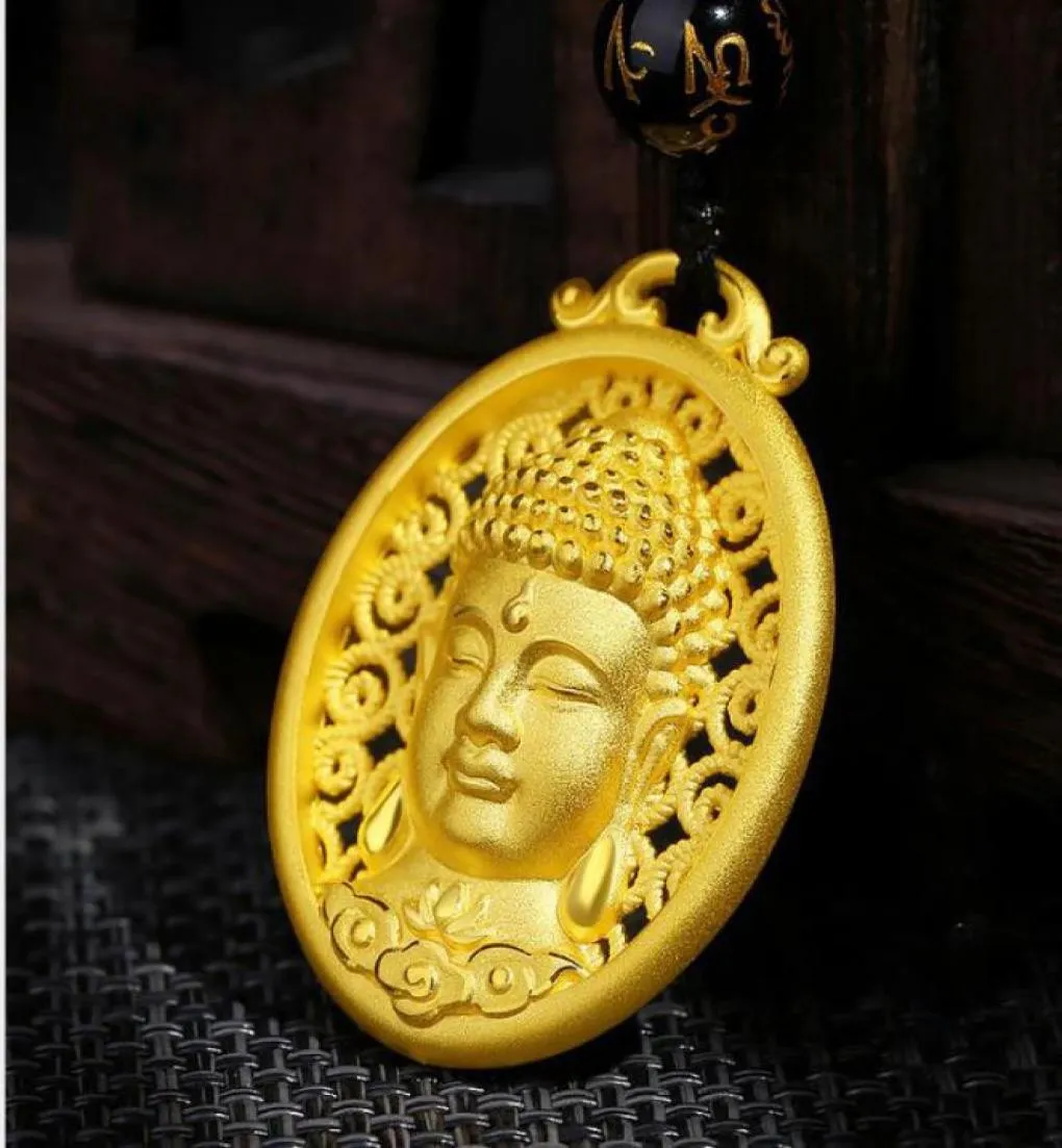 Ny imitation Gold Buddha Pendant Halsband Thailand Men Amulet Lucky Neckoels4749292