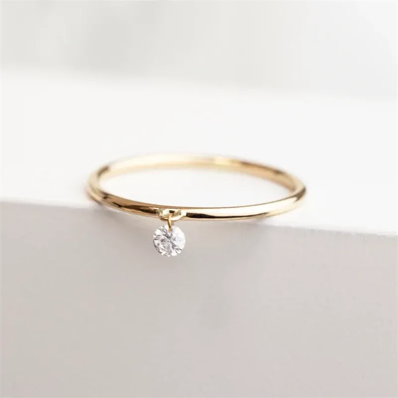 Rings echt 14K goud gevulde zirkoonringen sierlijke knokkelringen boho sieradenring voor vrouwen hypoallergene sieraden trekweerstand resistent ring