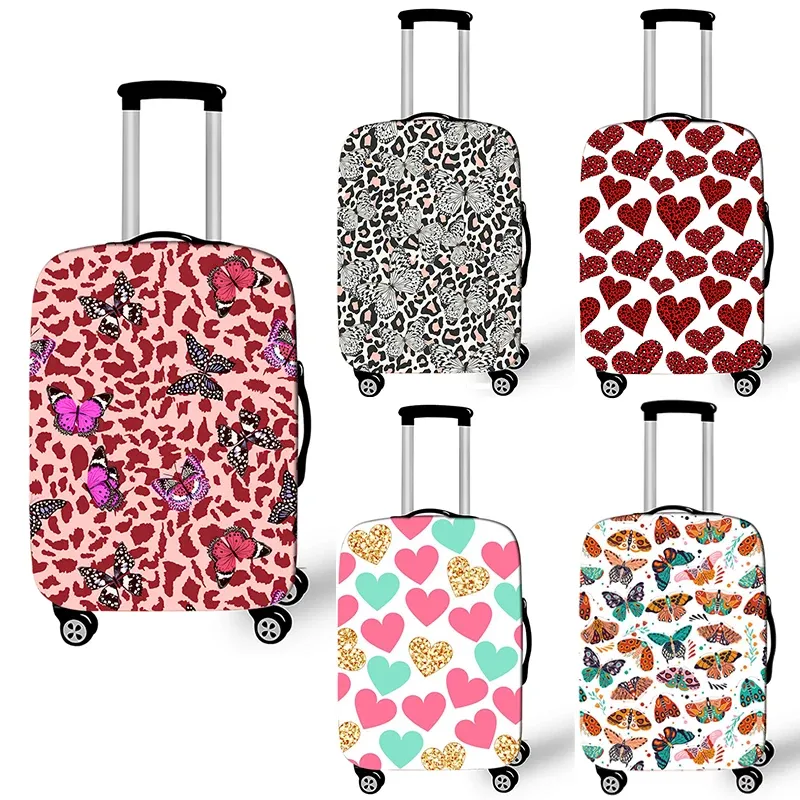 Accessoires Léopard Butterfly / Heart Print Luggage Cover Antidust Suitcase 1832 Taille pour les accessoires de voyage Couverture de boîtier de chariot élastique