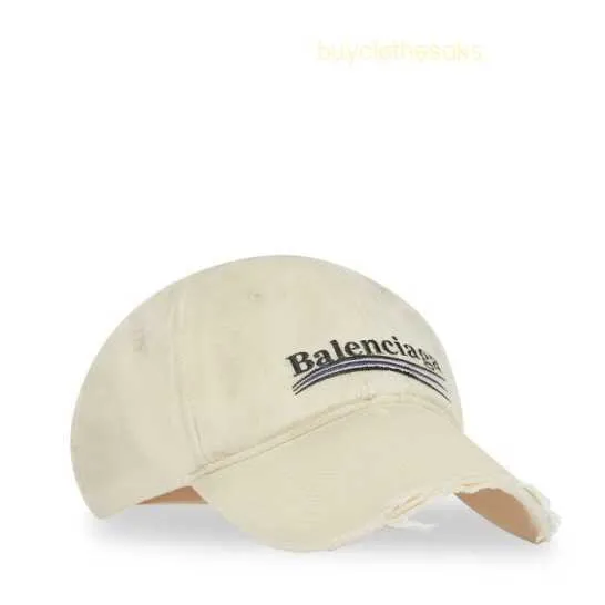 Designer Hats Hip Hop Hat Luxury Baseball Cap Light Beige And Black Cotton Twill Fabric Distressed Baseball Cap L