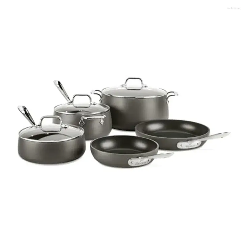 Utensílios de cozinha conjuntos de 8 peças HA1 ANODIZADO DE INDUÇÃO DE INDUÇÃO DE INDUÇÃO DE INDUÇÃO HA1