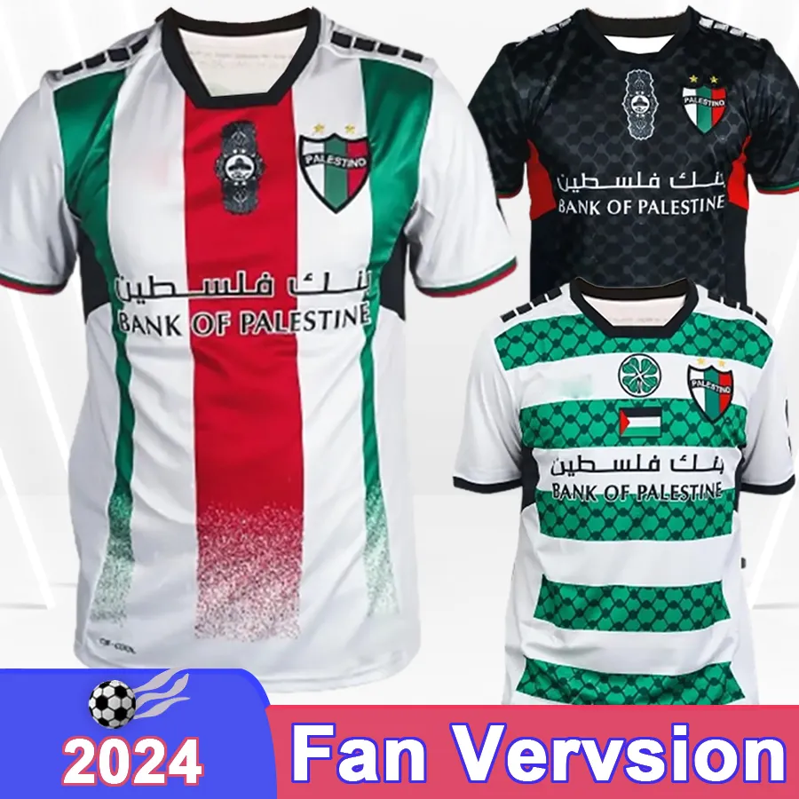 2024 Maglie da calcio di Palestino Mens Palestina Jimenez Benitez Cortes Home Rosso Bianco via Black 3rd Green Green Shirt Shirt Short