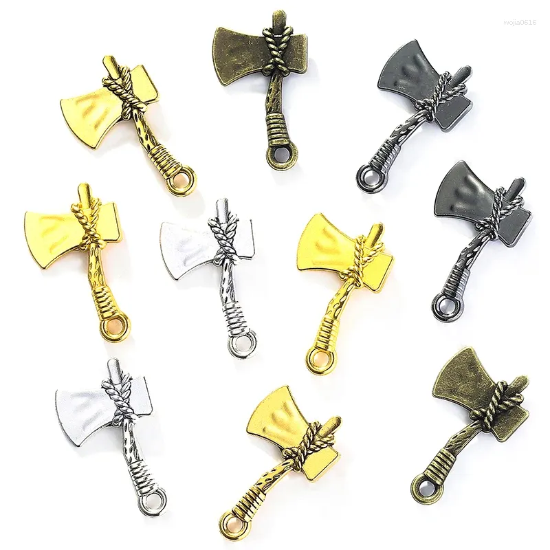 Charms 10 stcs 5color Axe ketting sleutelhanger armband hanger sieraden maken handgemaakte DIY -benodigdheden 28 17 mm J213