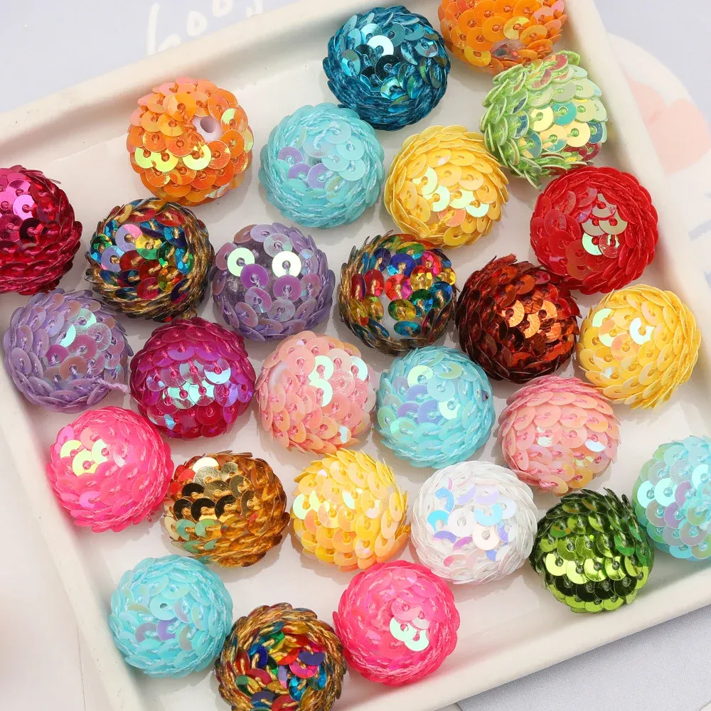 حبات التصميم الوليدي 100pcs 16*16mm DIY Make/Round Made/Hand Made/Sequin Effect/Acrylic Bead/Jewelry Hehent