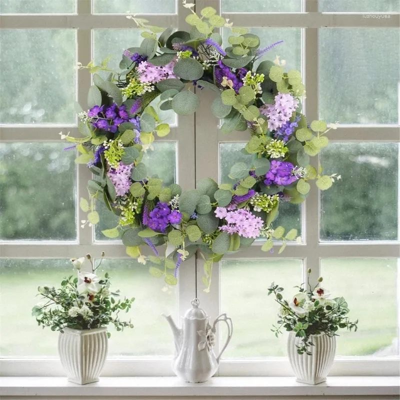 Fiori decorativi Purpler Flower Greaona per decorazioni interne ed esterne Wedding per porta d'ingresso della primavera artificiale