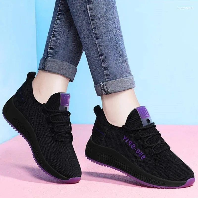Casual Shoes Flat Women's Sneakers Flats Women Mesh Ladies Platform LACE-UP Walking Zapatos de Mujer