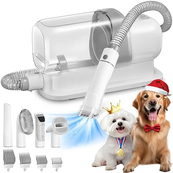Save Big on Bulk Dog Grooming Vacuum Kit Grooming Kit Dogs Pet Grooming  Vacuum With Large Capacity Dust Cup Dog Grooming Tools For Shedding Grey  Pet