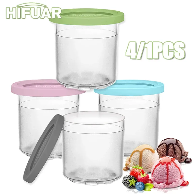 Gereedschap 1 pk Ice Cream Containers Ninja Creami Ice Cream Makers Ice Yoghurt Container Opslagpot met afdichtingsdeksel keukengadgets