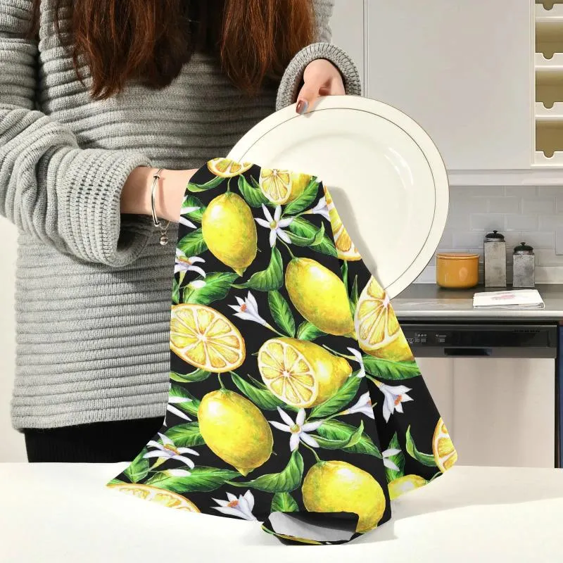 Serviette 4 emballage Fruit Imprimé ménage Nettoyage Cuisine Absorbant Soft Dish Fast Séchage Disc réutilisable Hand