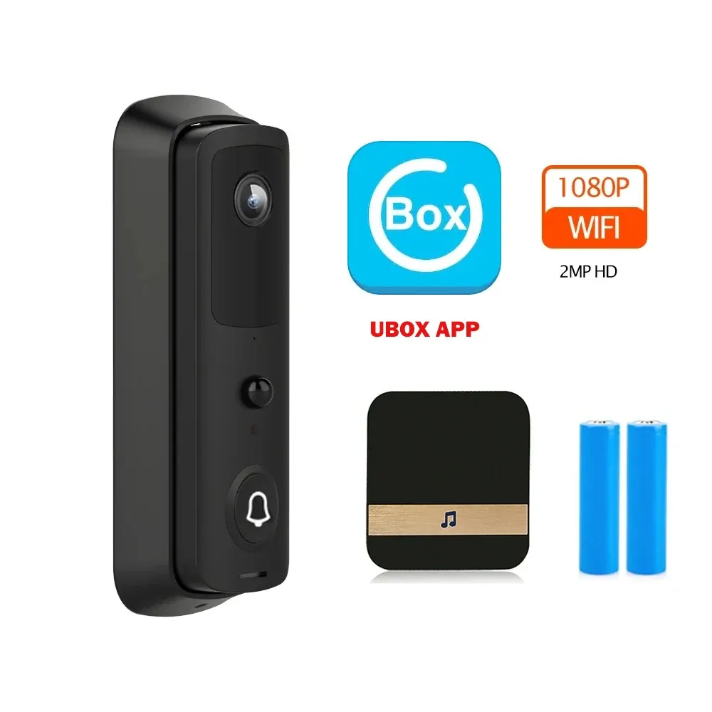 Kontroll WiFi Doorbell Camera 1080p Video Door Phone Smart Home Security Protection P2P Tway Audio Battery Door Video Doorbell Ubox